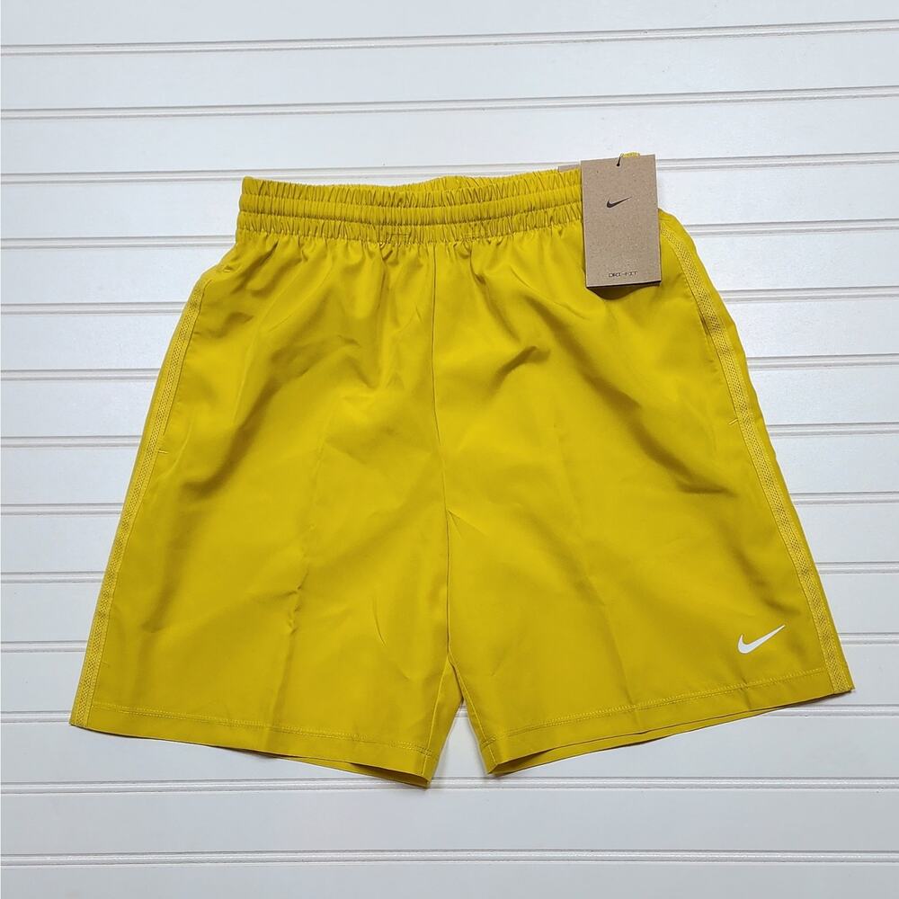 NWT Nike Kids Dri-Fit Multi Woven Shorts Size L Bright Citron/White